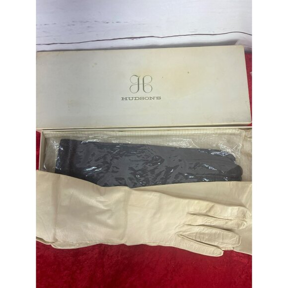 Vintage Hudson's Dept Store Boxed Set Of Black And White Gloves - Picture 4 of 6